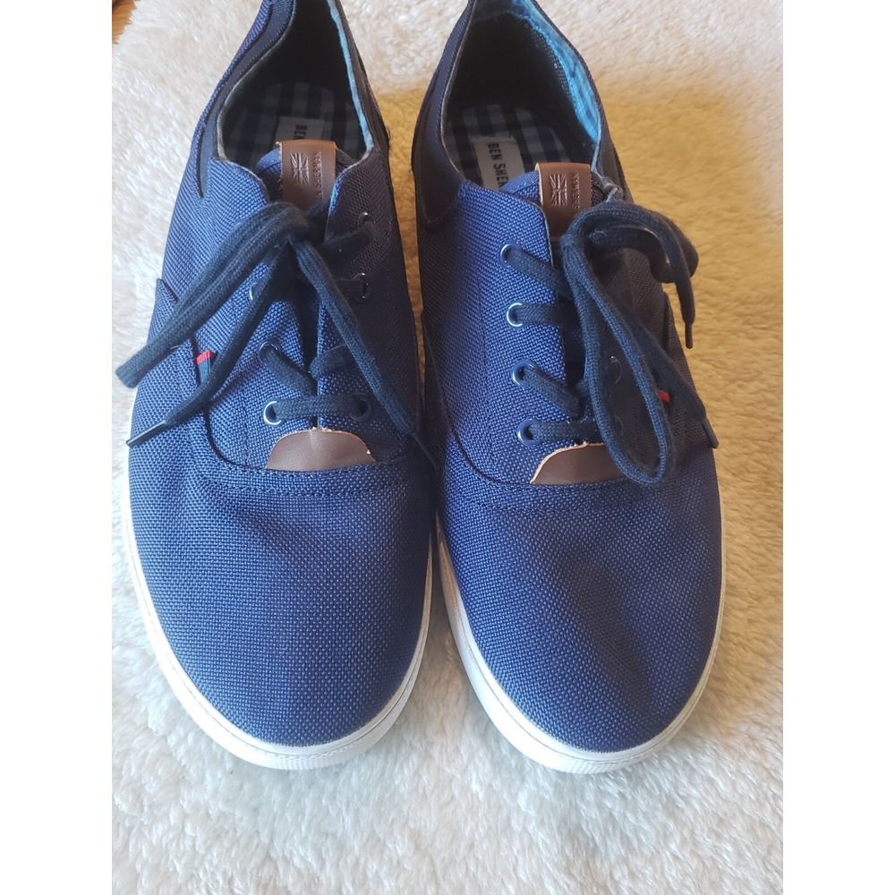 Ben Sherman Lace Up Sneakers -Navy Blue Canvas Great Cond sz‎ 13 M EU 46